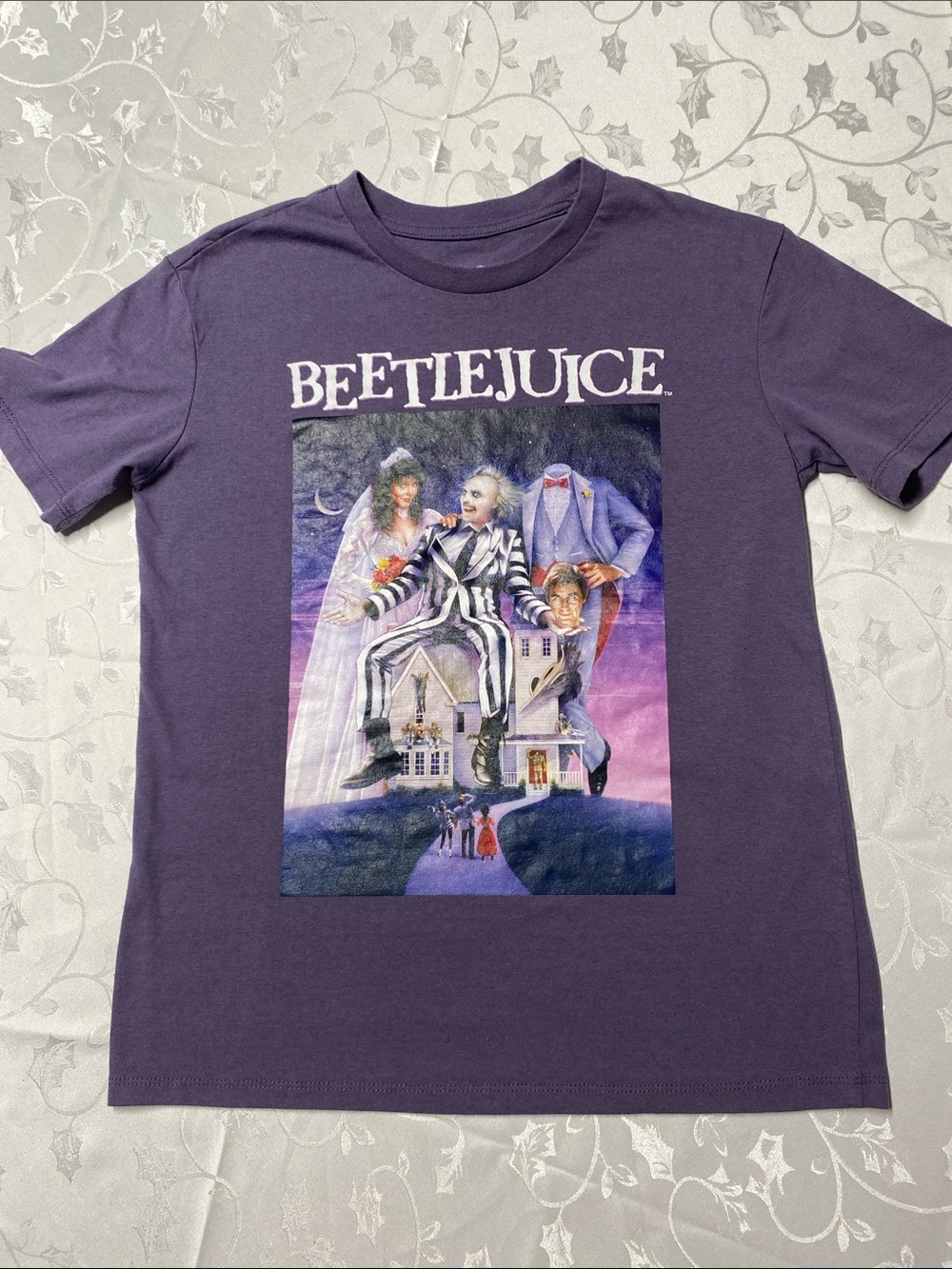 Beetlejuice Graphic Tee - Purple Short Sleeve
